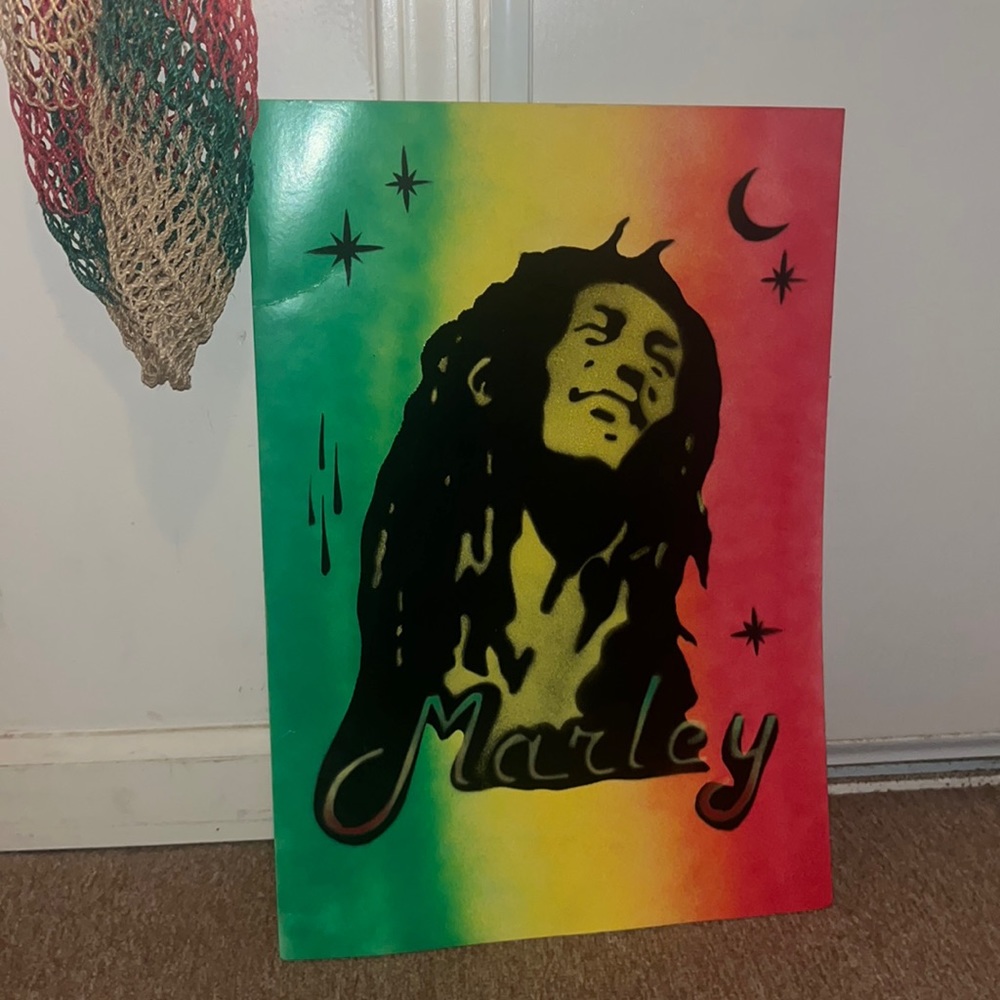 Bob Marley spray paint art by local artist in SF 🖼️